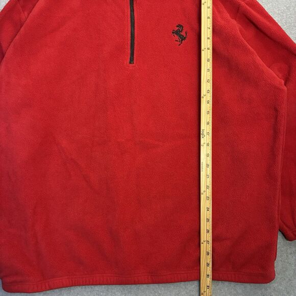 Ferrari Red Fleece Quarter Zip Pullover Men’s 2XL LA Loving Embroidered Horse - Picture 3 of 7